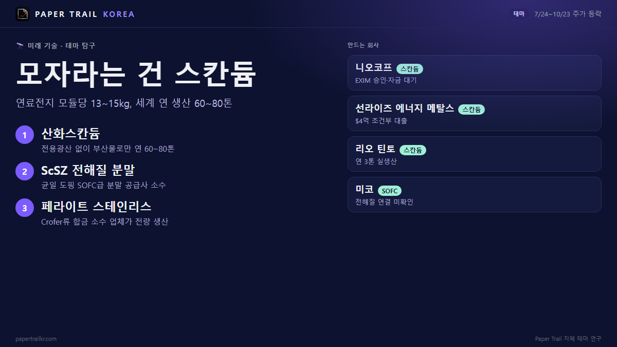 연료전지 수혜주? 데이터센터 진짜 병목은 산화스칸듐이다